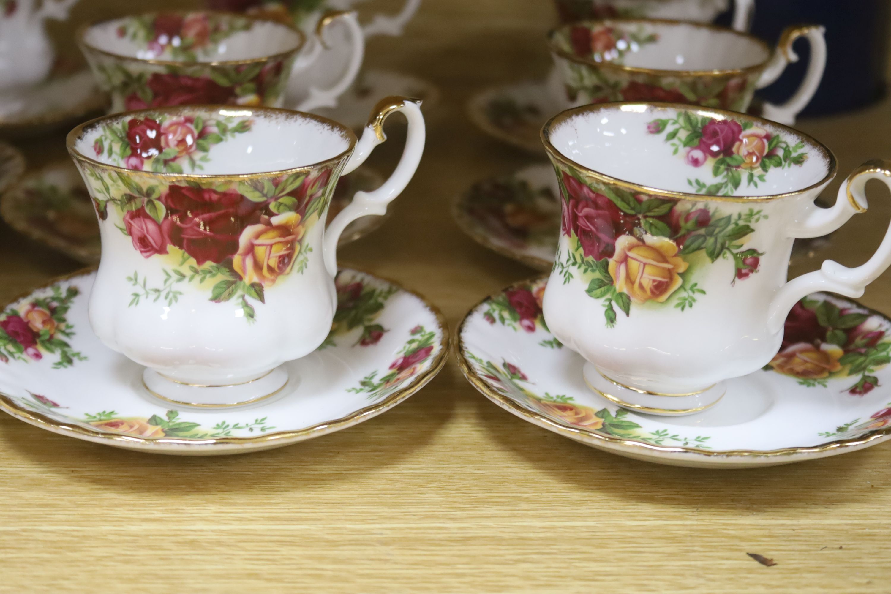 A Royal Albert Old Country Roses part tea and coffee set, together with Elfin